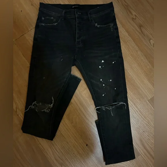Purple Brand Jeans Purplebrand White Paint Splatter Ripped